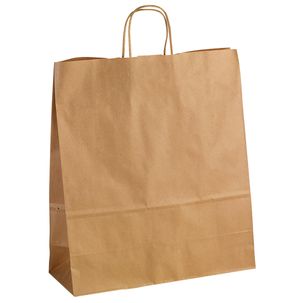 Paper carrying bag, brown, size 3: 47 x 45 + 17 cm