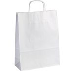 Paper carrying bag, white, size 3: 47 x 45 + 17 cm - 0