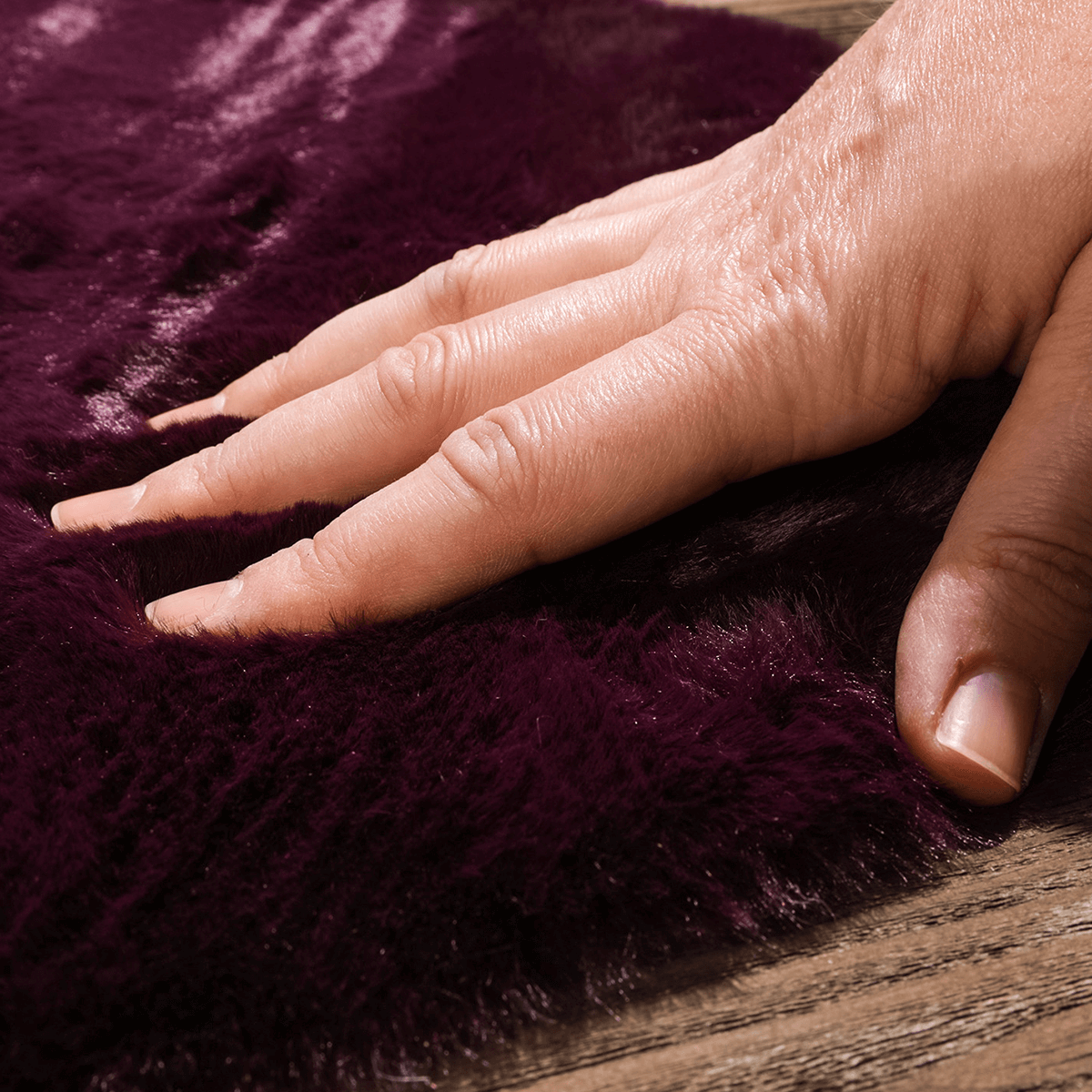 Piel sintética 60 x 40 cm, color berenjena - 4