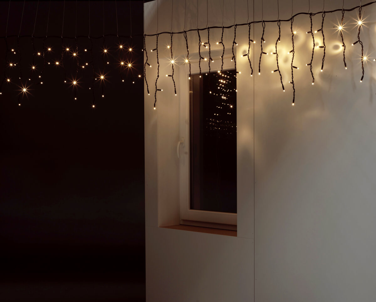 Blinkendes Icicle-Light schwarz IP67, 300 cm - 4 Blinkendes Icicle-Light schwarz IP67, 300 cm - 4