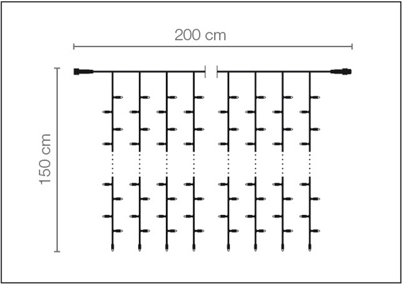 LED blinking professional light curtain system IP67 200 x 150 cm - 4 LED blinking professional light curtain system IP67 200 x 150 cm - 4