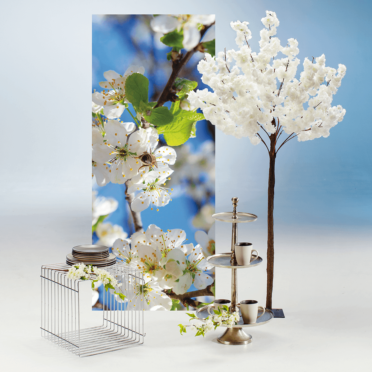 Cubo de celosía 40 x 40 cm plata - 4