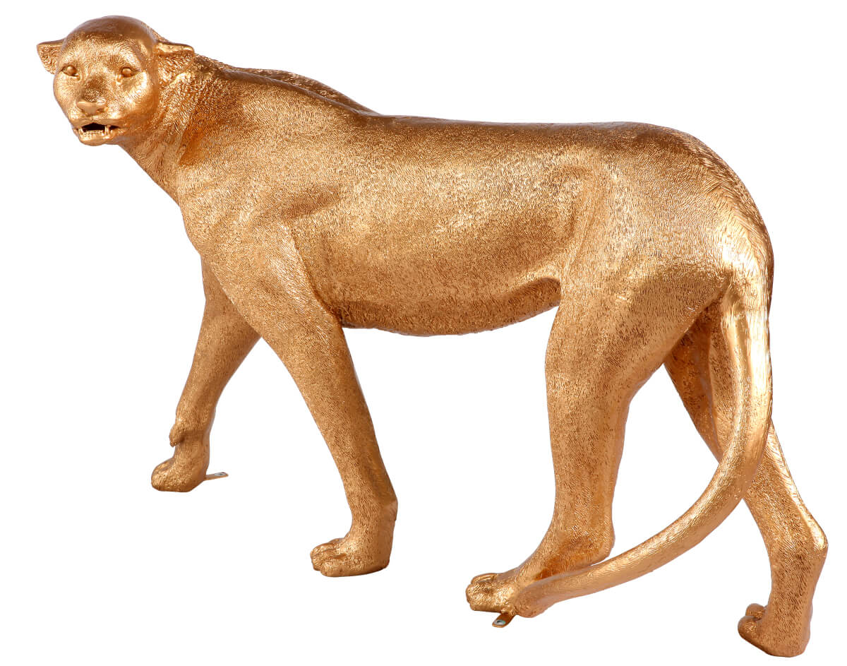 Goldener Gepard 110 cm lang ohne Flecken - 2 Goldener Gepard 110 cm lang ohne Flecken - 2