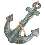 Maritime decorative anchor blue, length 60 cm - 2