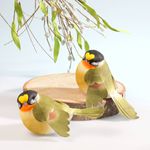 Oiseau de décoration vert-orange 19 cm - 3