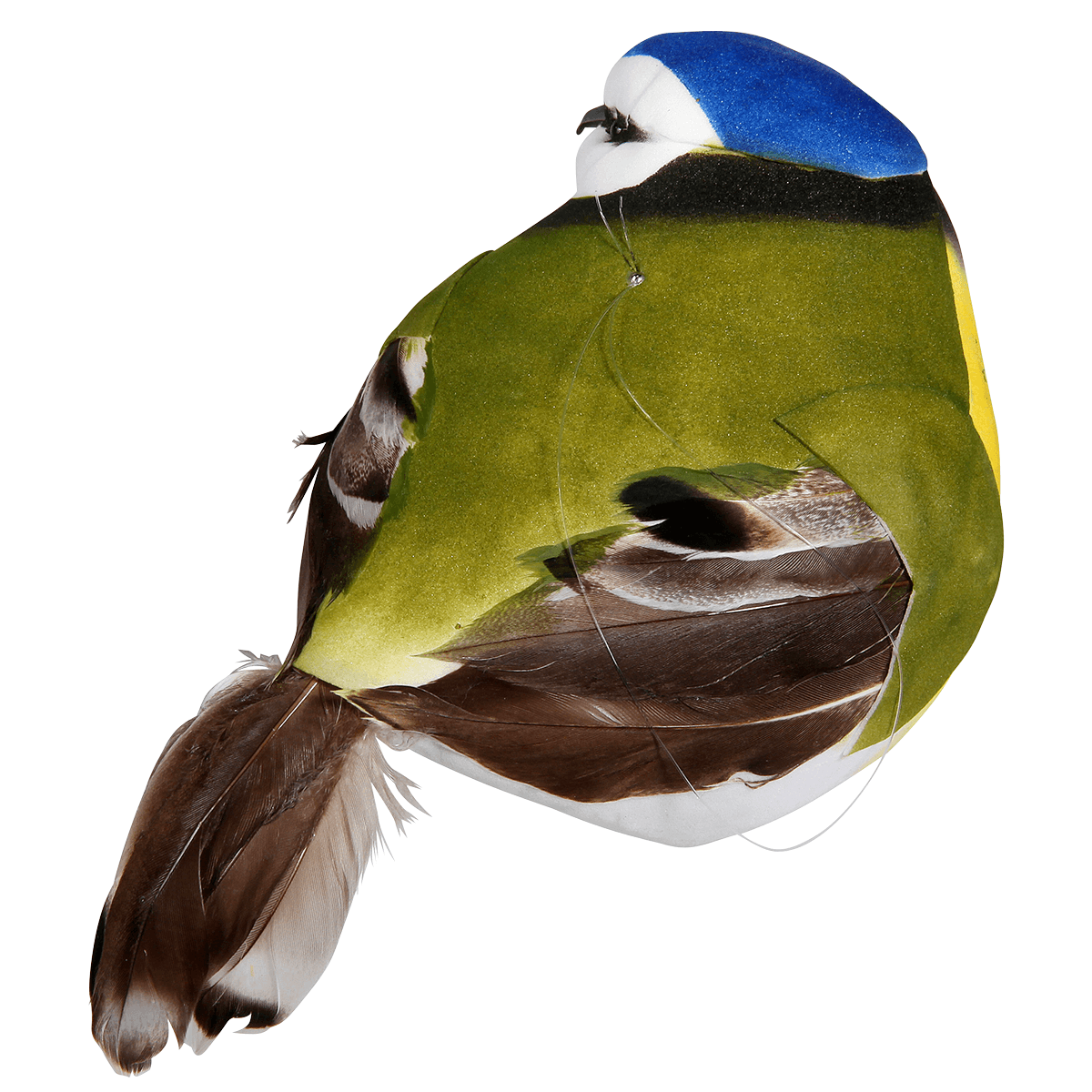 Dekovogel blau grün gelb 19 cm - 2 Dekovogel blau grün gelb 19 cm - 2