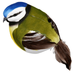 Oiseau de décoration bleu vert jaune 19 cm - 1