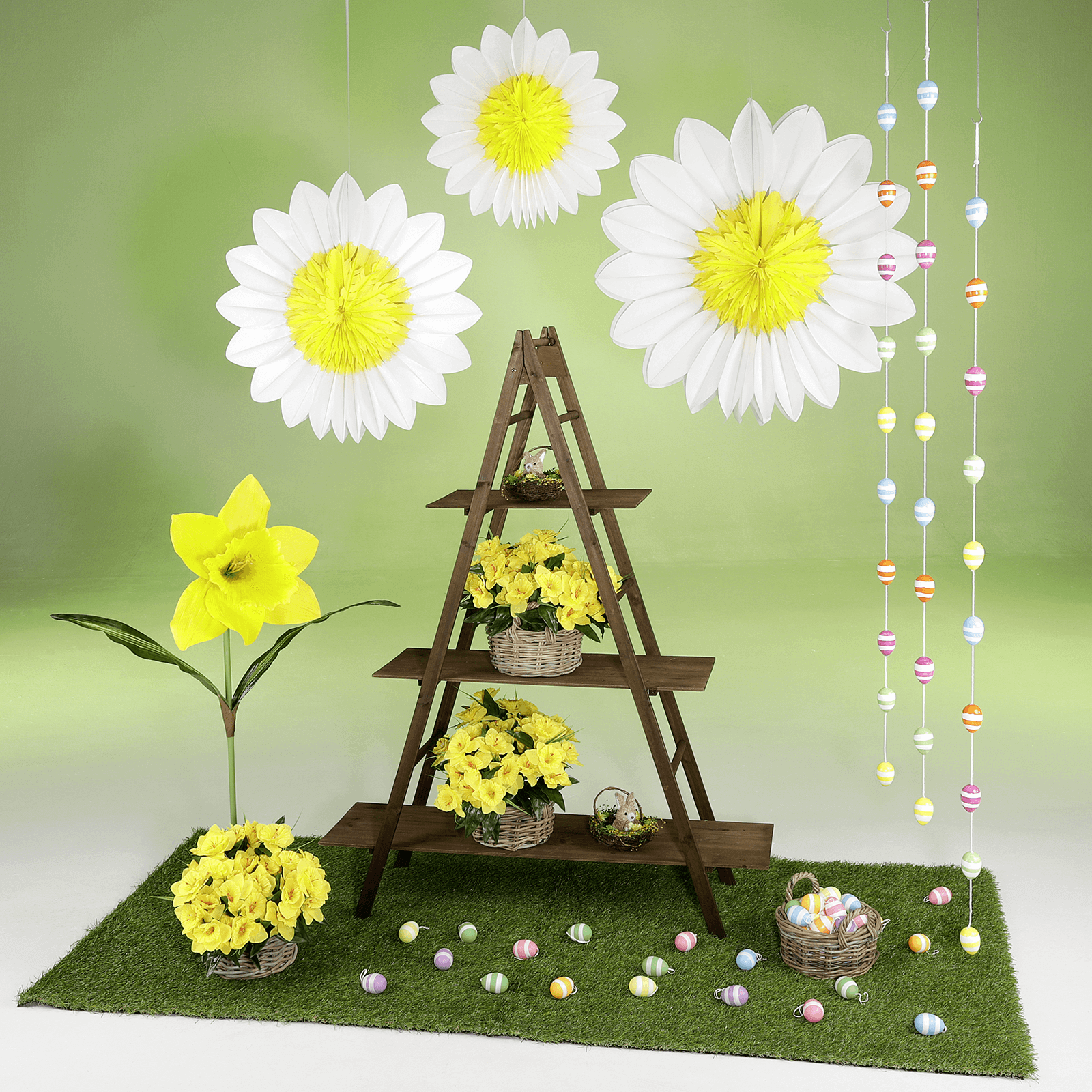 Huevos de Pascua decorativos 6 cm, a rayas, 6 piezas - 4