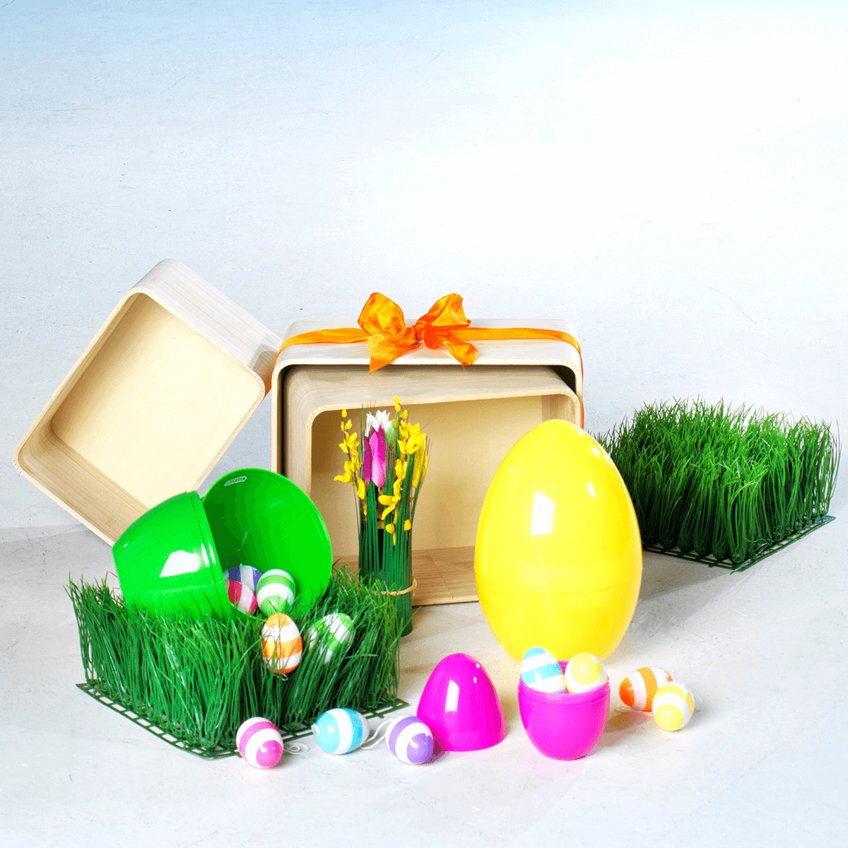 Huevos de Pascua decorativos 6 cm, a rayas, 6 piezas - 3