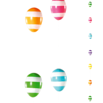 Decorative Easter eggs string striped 160 cm - 0