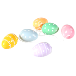 Huevos de Pascua decorativos para colgar 6 cm, pastel con puntos, 6 piezas - 1