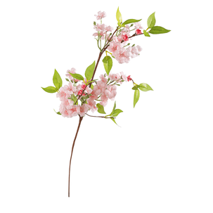 Branche artificielle rose en fleur de cerisier rose 65 cm