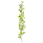 Guirlande artificielle de fleurs de cerisier blanc 110 cm - 1