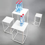 Conjunto de mesas de metal blanco 4 piezas - 7