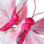 Dos mariposas decorativas con Clip, fucsia, Ø 11- 14 cm - 2