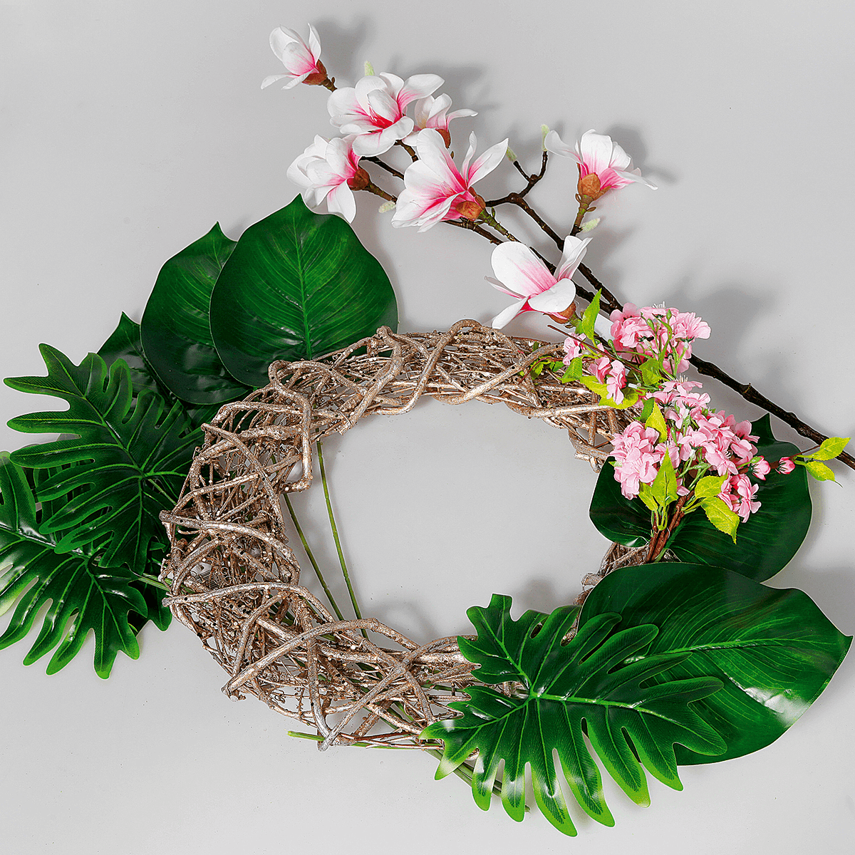 Noble rama de magnolia artificial, rosado, 100 cm - 7 Noble rama de magnolia artificial, rosado, 100 cm - 7