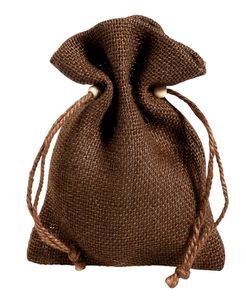 Petit sac en jute, 18 cm, brun