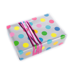 Sustainable, silver wrapping paper with colourful dots - 50 m Gift Wrapping Paper Roll - 1