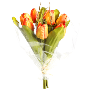 Buqué de tulipanes artificiales naranja, 30 cm