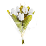 Artificial tulip bouquet white, 30 cm - 0