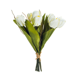 Artificial tulip bouquet white, 30 cm - 1