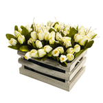 Artificial tulip bouquet white, 30 cm - 2