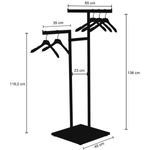 Metal clothes rack NOVUS, 3-arm, 138 cm - 2