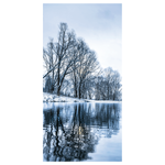 Schwer entflammbarer Stoffbanner "Wintersee" aus Fahnenstoff 100 x 200 cm - 1