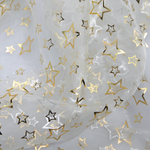 Organza fabric "Small stars" silver width 145 cm - 0