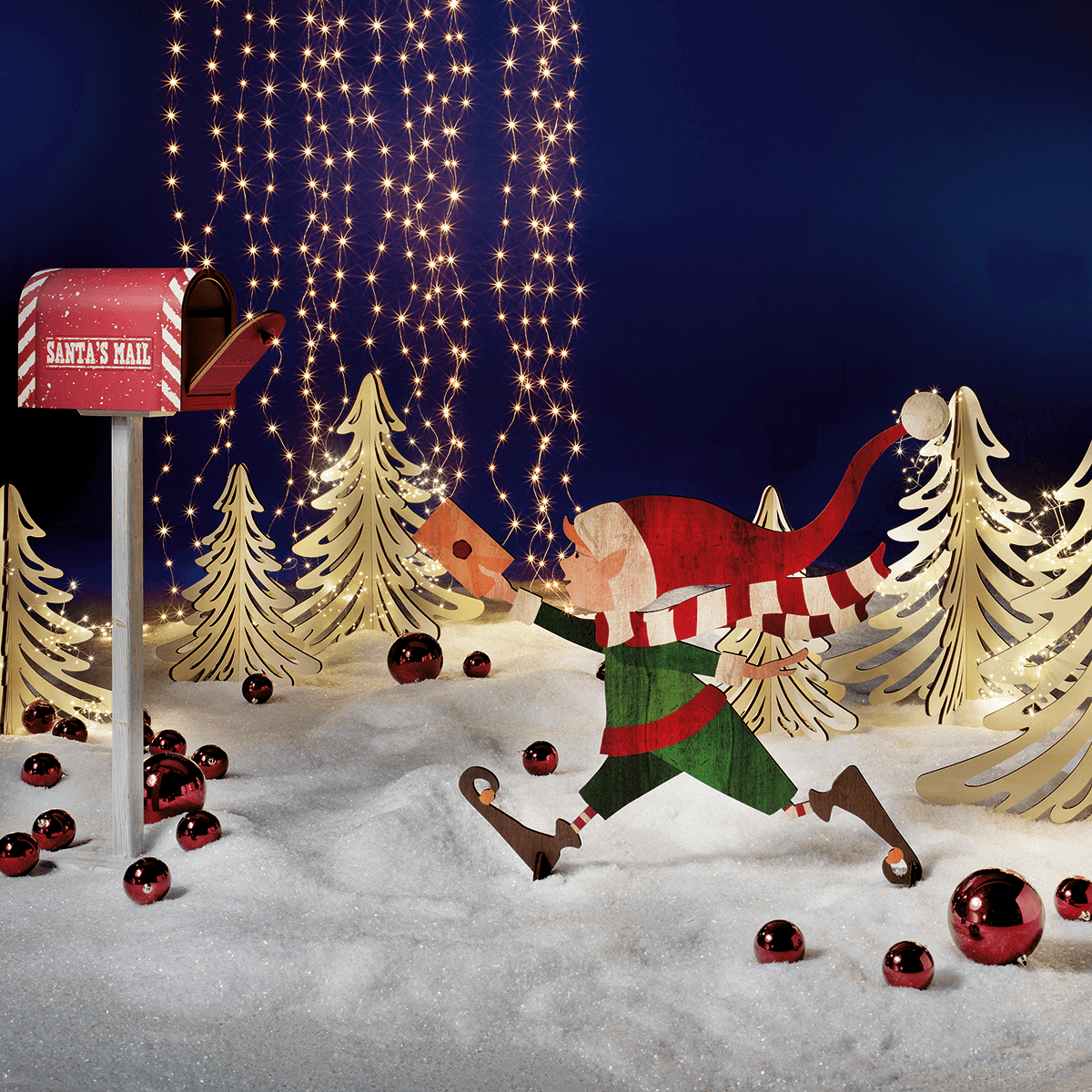 Expositor de madera Elfo de Navidad 95 x 87 cm - 5 Expositor de madera Elfo de Navidad 95 x 87 cm - 5