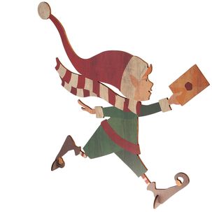 Wooden display Christmas elf 95 x 87 cm