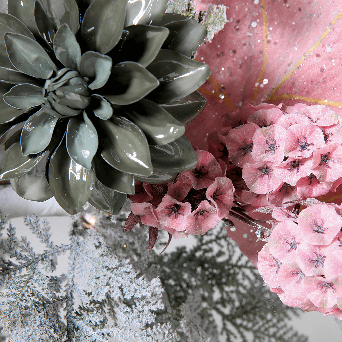 Dahlia artificiel 56 cm gris - 8