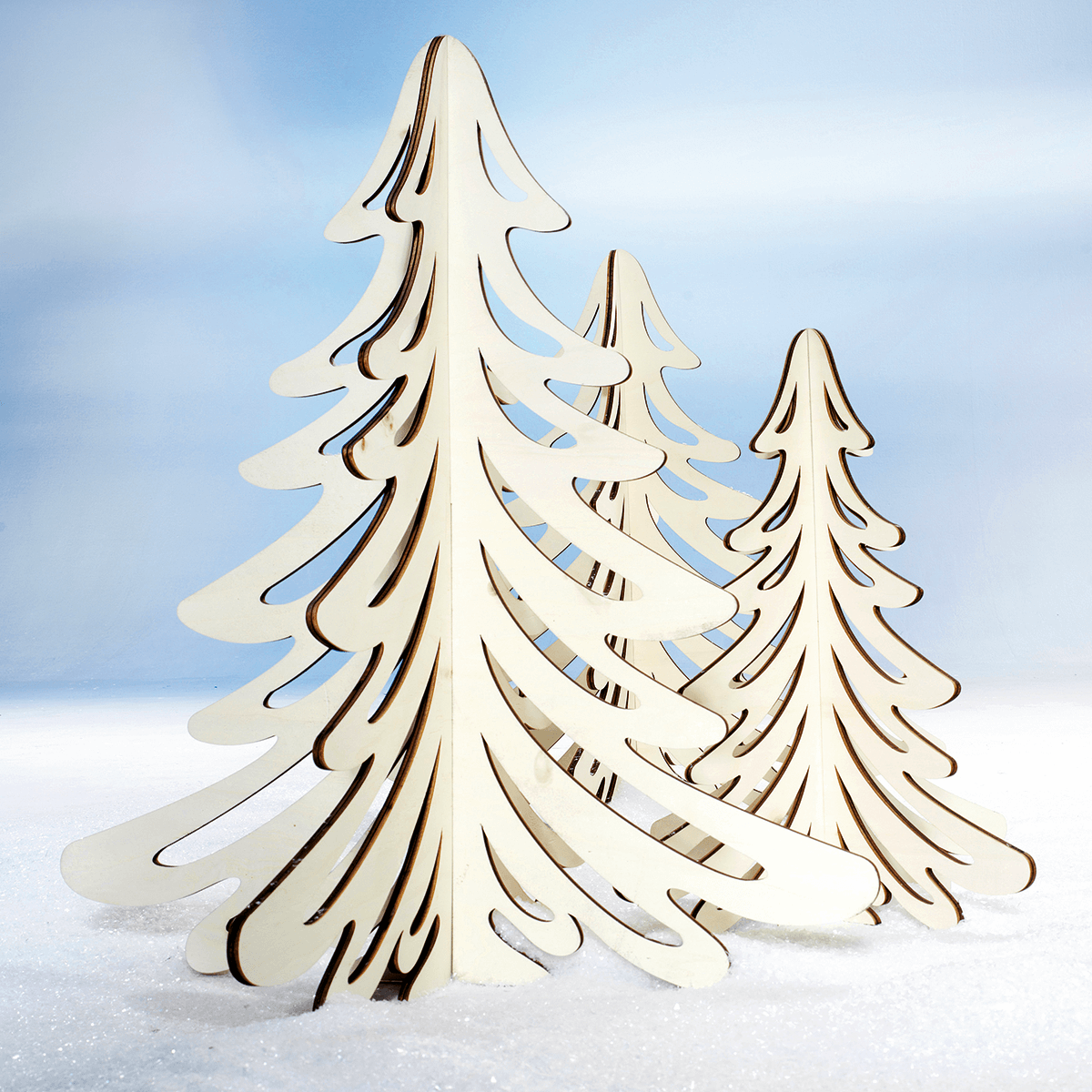 Holz-Tanne, 83 cm hoch - 3 Holz-Tanne, 83 cm hoch - 3