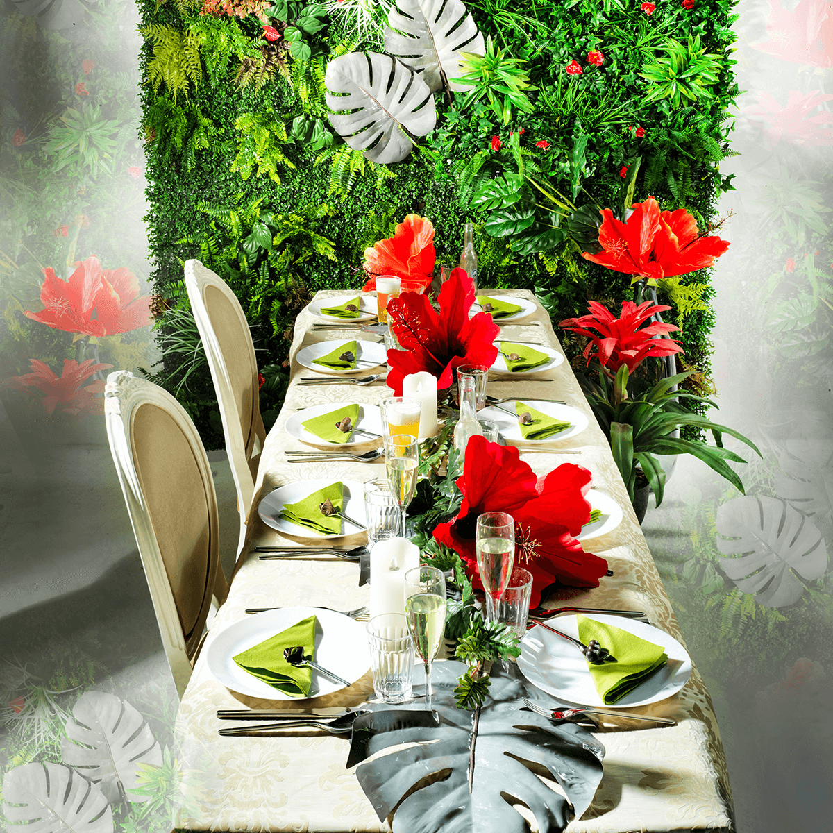 Hoja de Monstera artificial 90 cm gris - 8 Hoja de Monstera artificial 90 cm gris - 8