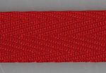 Environmentally friendly fabric ribbon made of recycled material 15 mm 25 m red - 1