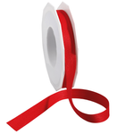 Environmentally friendly fabric ribbon made of recycled material 15 mm 25 m red - 0