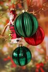 Christmas baubles Velvet green, 8 cm, 2 pcs - 1