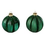 Christmas baubles Velvet green, 8 cm, 2 pcs - 0