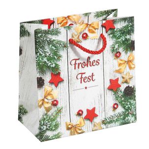 Geschenktasche "Frohes Fest" 28 x 28 cm 25 Stück