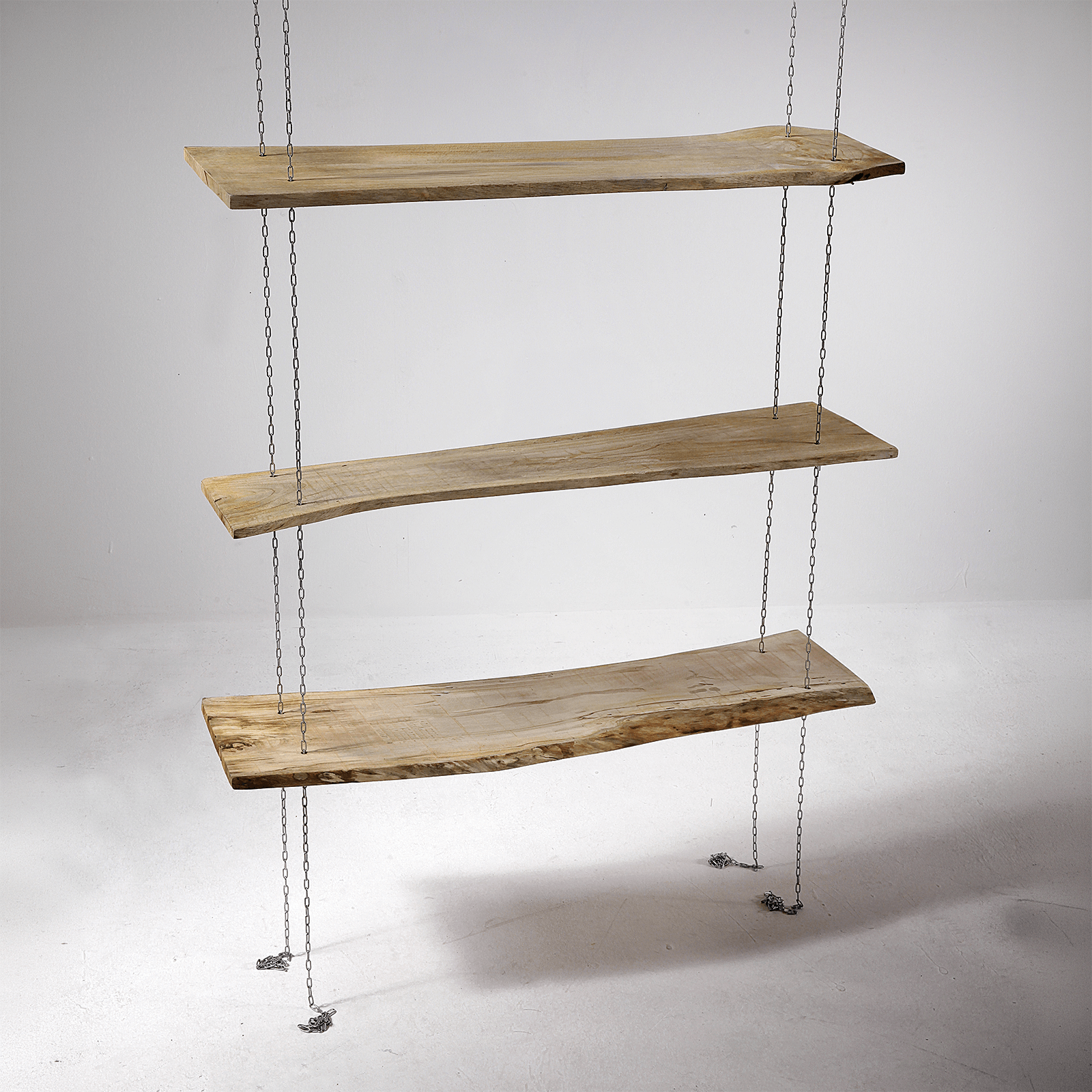 Estantería de pared con cadena 3 piezas, 100 cm de ancho - 1