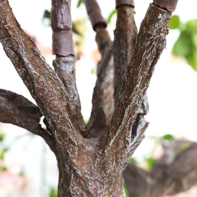 Großer künstlicher WildrosenBaum weiß rosè, 210 cm DecoWoerner