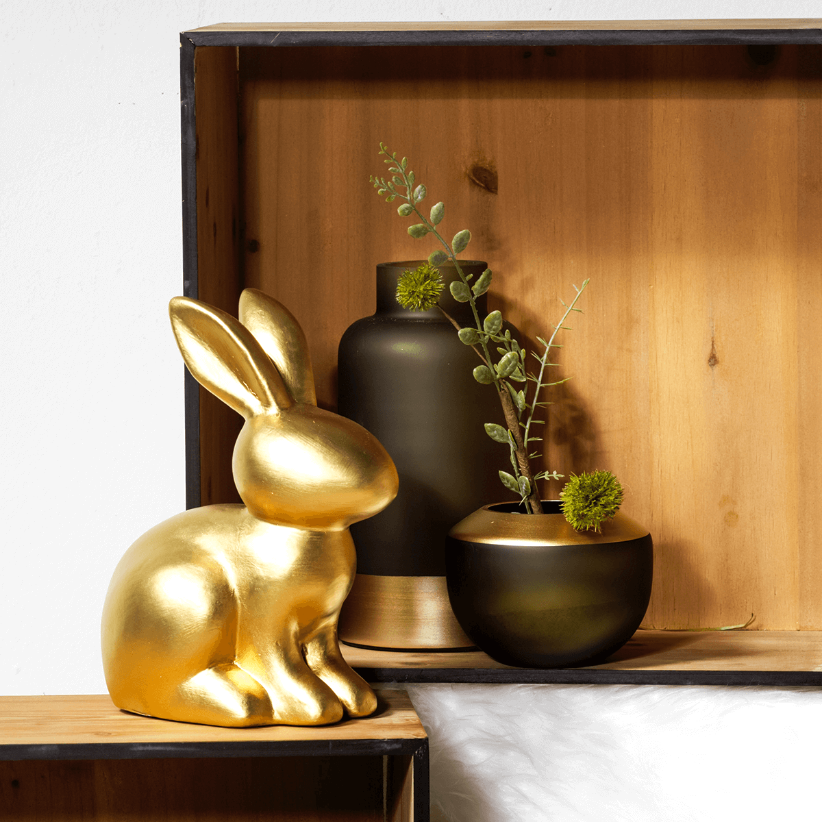 Figura decorativa Conejo de Pascua dorado, 50 cm - 3