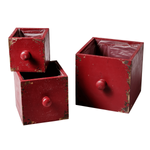 Plant pots drawer 3 pcs. 9-15 cm red - 0