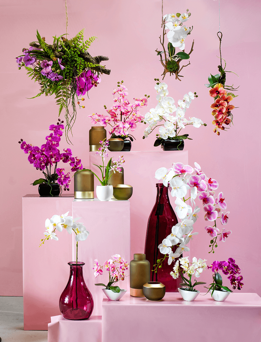 Artificial plant orchid in pot rose, 28 cm - 4 Artificial plant orchid in pot rose, 28 cm - 4