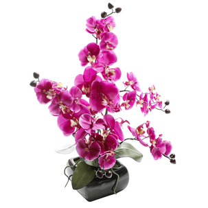 Orquídea artificial en maceta rosa, 40 cm