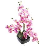 Kunstpflanze Orchidee in Schale rosa, 40 cm - 0