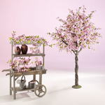 Künstlicher Kirschblüten Baum, 220 cm, rosa - 5