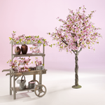 Artificial Cherry Blossom Tree, 220 cm, pink - 5