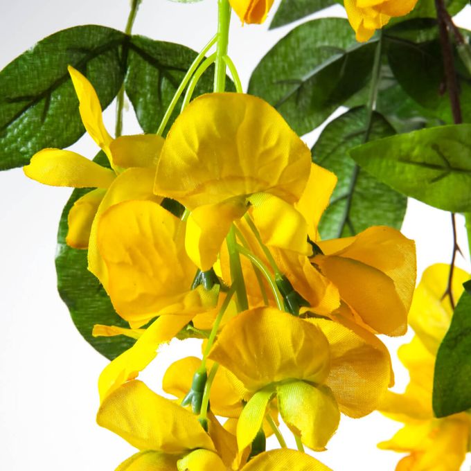 Artificial branch Wisteria laburnum, 140 cm, yellow DecoWoerner