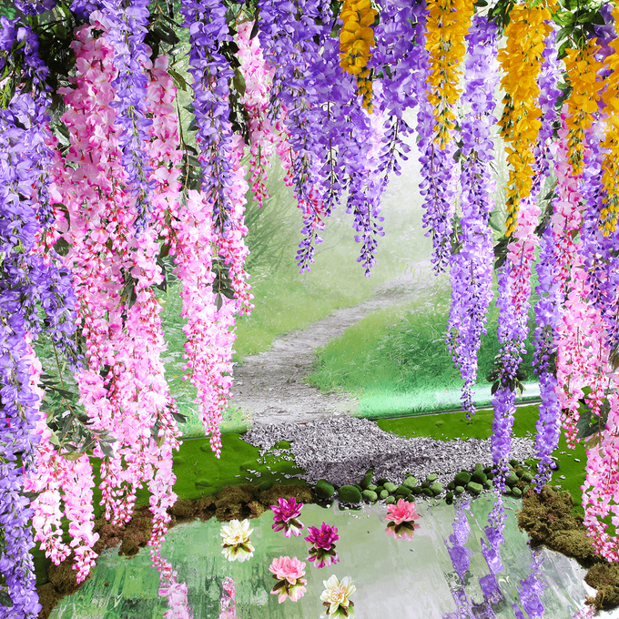 Knstlicher Zweig Wisteria laburnum, 140 cm, lila | DecoWoerner